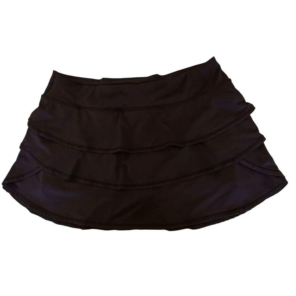 Ideology Womens XL Athletic Skort Bundle Black Tiered Ruffle Heather Navy Blue‎